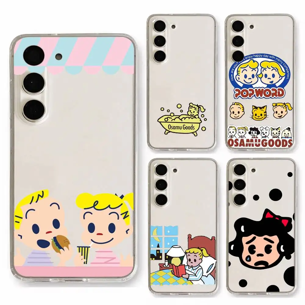 Kawaii Harada O-OSAMU G-GOODS Phone Case For Samsung Galaxy S21 S22 S23 S24 S25ULTRA FE Ultra Plus5G A52S Transparent Cover