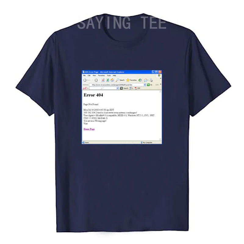 Lustiges Blue Screen of Death Geek Halloween Party Grafik-T-Shirt für Männer, Mode 404-Seiten-Druck, Programmierer Casual T-Shirt aus Baumwolle – Detail 25