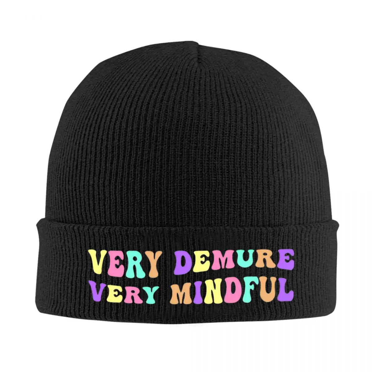 Very Demure Very Mindful Funny Meme Knitted Hat Beanie Winter Hat Warm Color Cap Men Women Gift