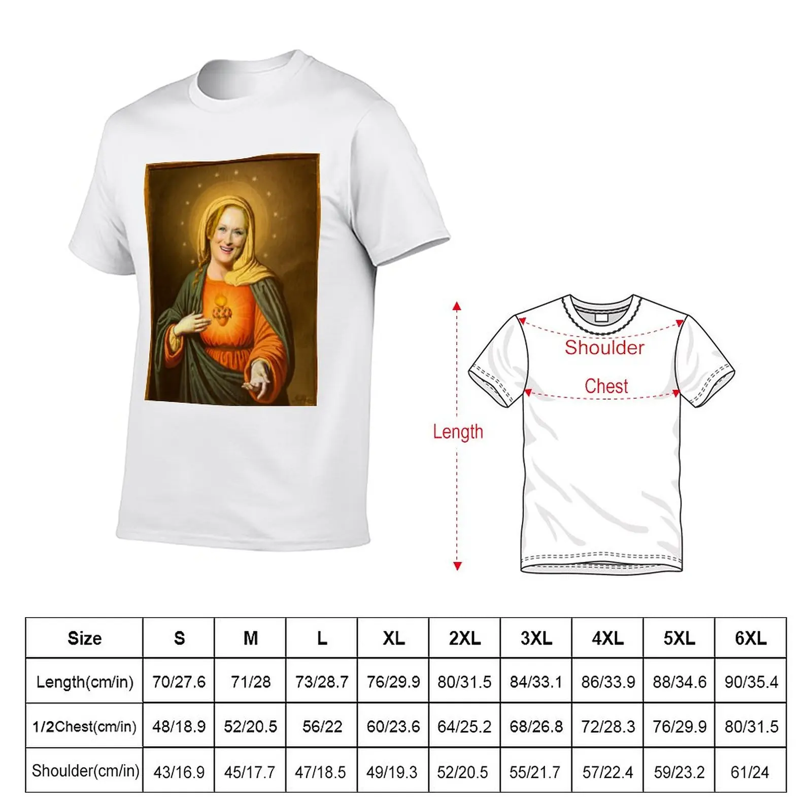 New Saint Meryl Streep T-Shirt kawaii clothes summer top heavyweight t shirts for men