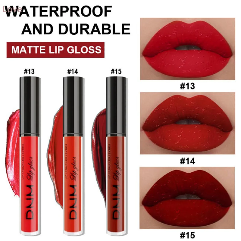 [LP] 3 Pz/set Rossetto Liquido Impermeabile di Lunga Durata Cosmetico Nero Blu Viola Verde Opaco Lip Gloss Nude Lip Tint Macchia Trucco