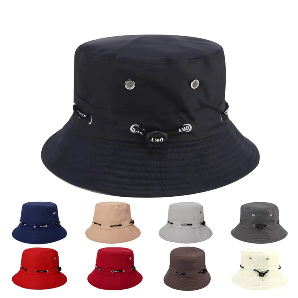 Women's Fisherman Hats Fashion Bucket Hat With Air Holes Through The Rope Top Cap Sunshade Advertising Outdoor Leisure Caps