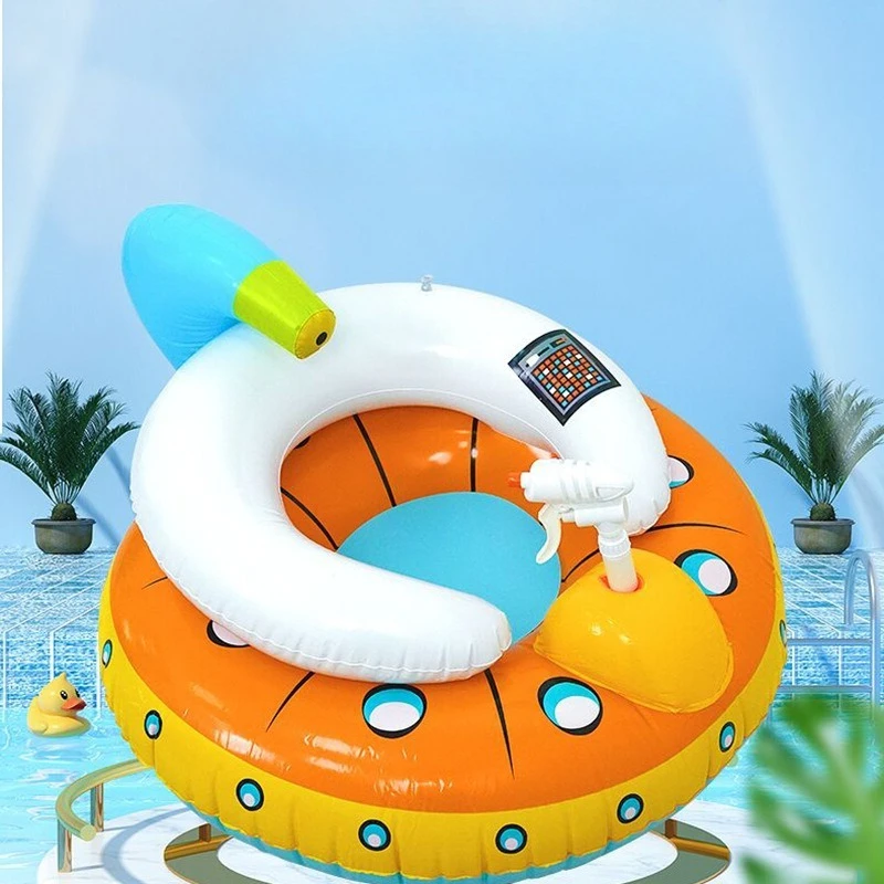 Piscina inflável pistola de água piloto sprinkler tubo de flutuação sofá de água brinquedo ufo anel de natação inflável diversão verão atividades aquáticas