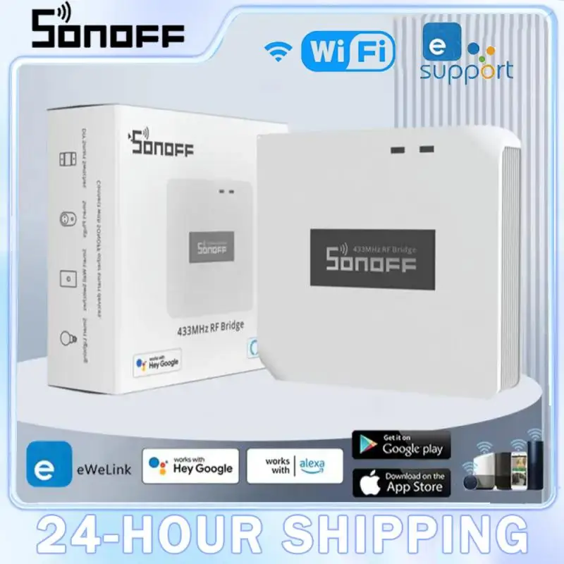 Sonoff RF Bridge R2 Smart Hub WiFi 433MHz Bridge Trigger Smart Scenes WiFi Gateway Support Wi-Fi Remote 433MHz RF Controller