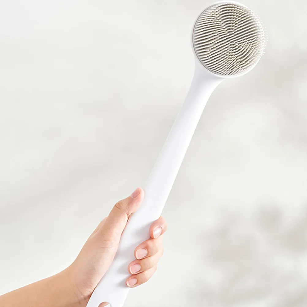

1Pcs Premium Silicone Bath Brush for Adults Exfoliating Body Scrubber with Ergonomic Long Handle Self-Hanging Hole Design