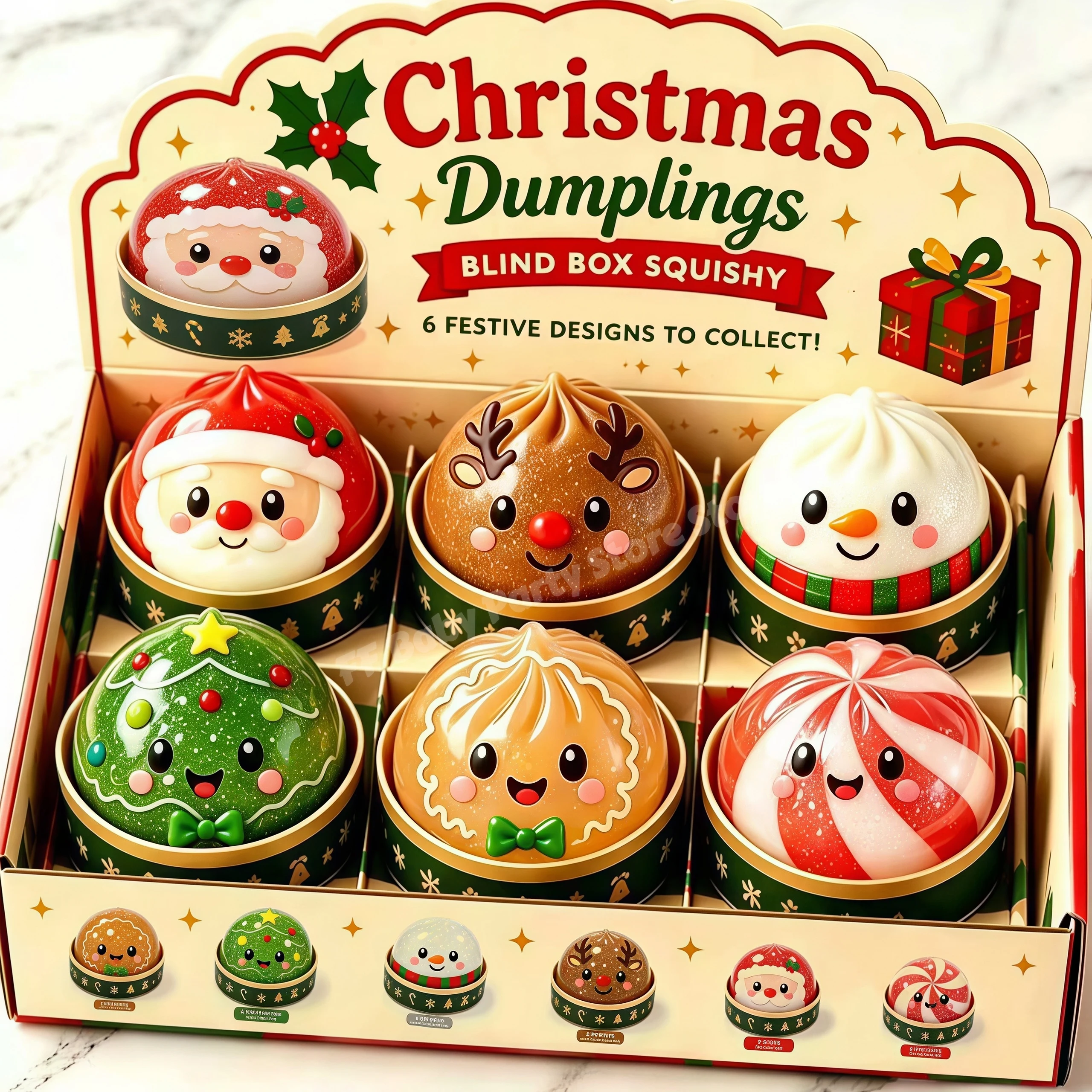 New Santa Claus Elk Dumpling Squishy Stress Relief Squeeze Toy Christmas Party Favor Toys Xmas Decor New Year Gifts for Adult