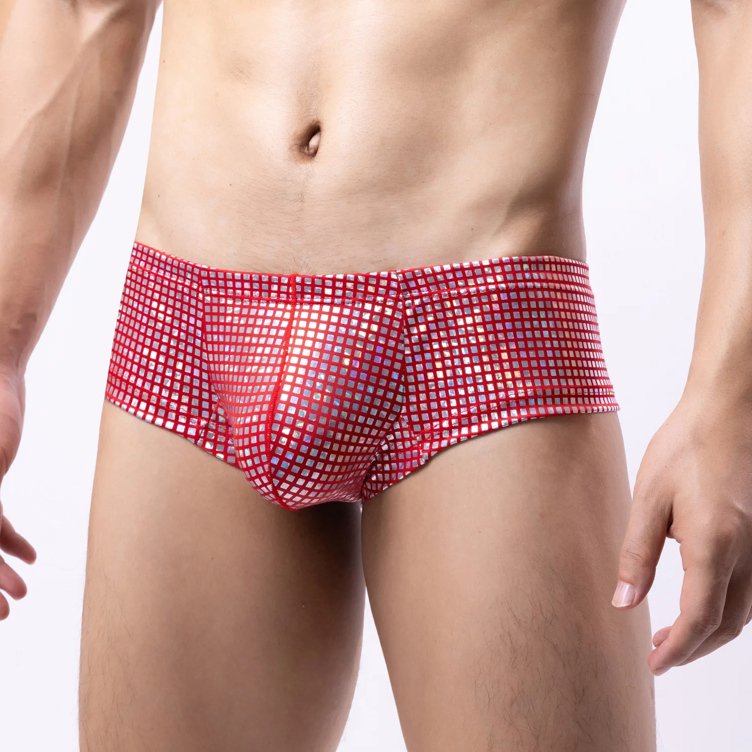 

Sexy Men Underwear Shiny Leather Mini Boxer Shorts Big Bulge Pouch Bikini Swimwear Men's Swimming Trunks Comfortable Underpants