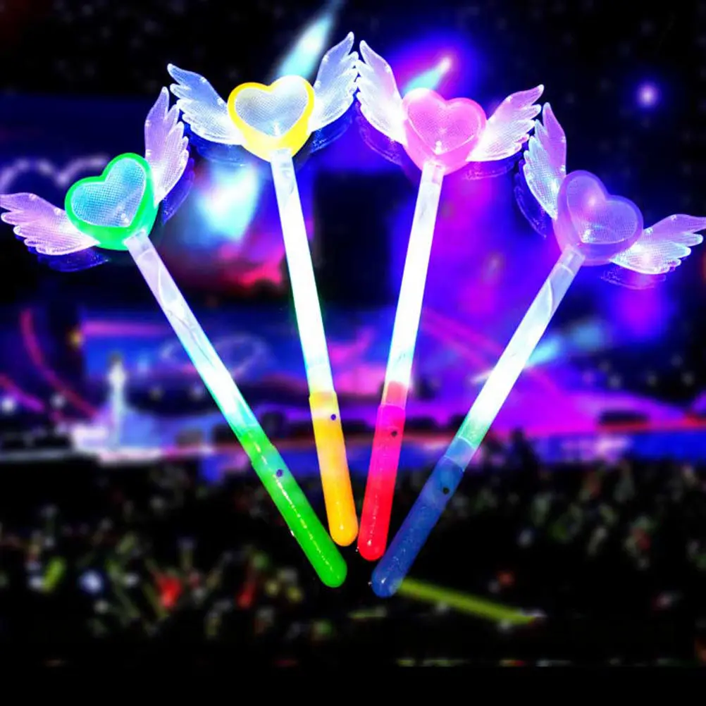 

2Pcs Glow Angel Wand Luminous Light Up Fairy Wand with Wing Design for Kids Imagination Play Birthday Party Event Decor