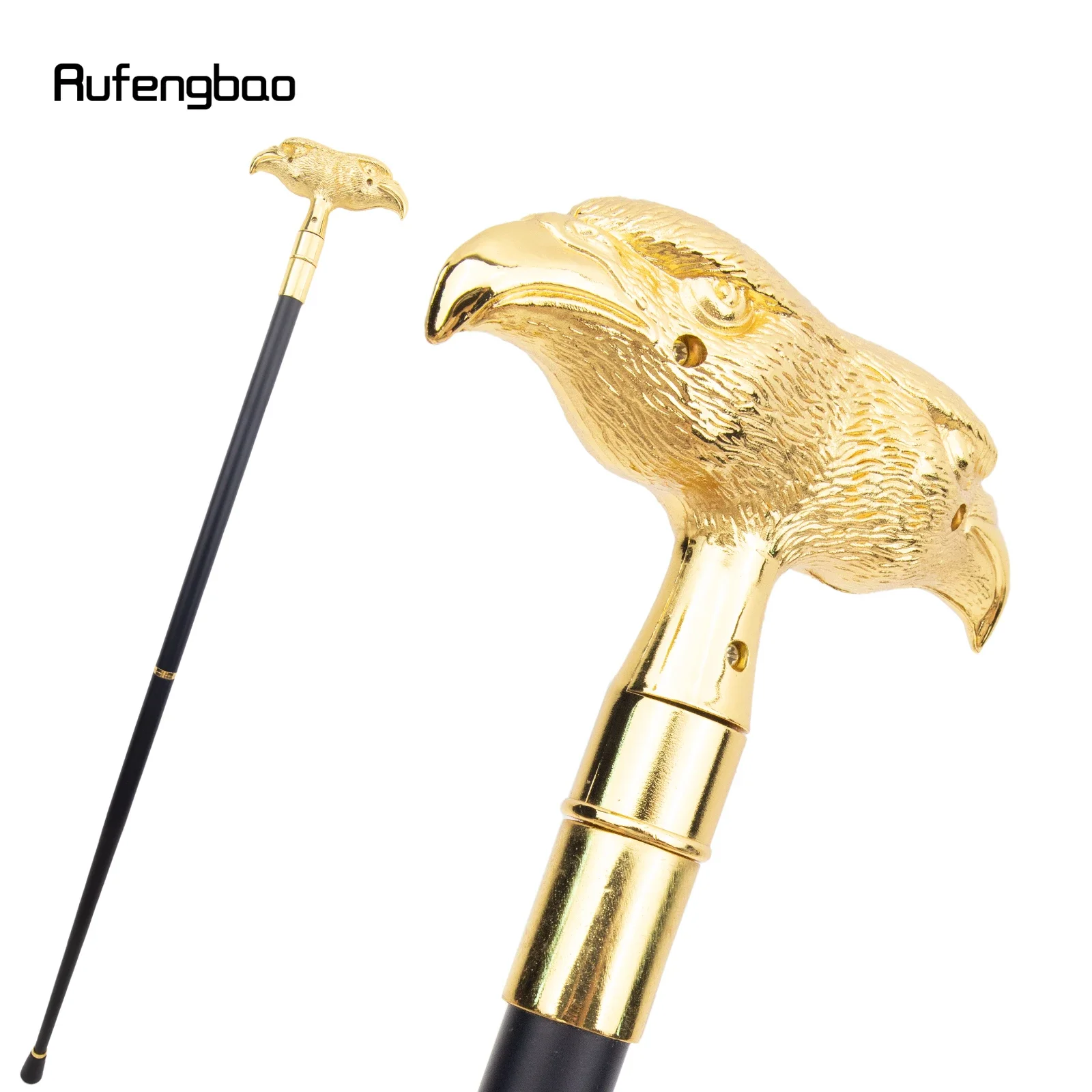 Gouden luxe dubbele adelaar hoofd wandelstok mode wandelstok gentleman elegante cosplay wandelstok knop Crosier 93cm