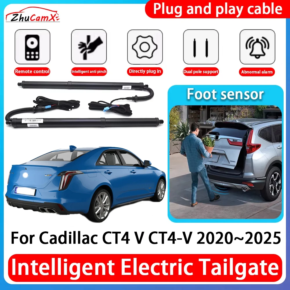 

ZhuCamX Car Power Trunk Electric Suction Tailgate Intelligent Tail Gate Lift Strut For Cadillac CT4 V CT4-V 2020~2025