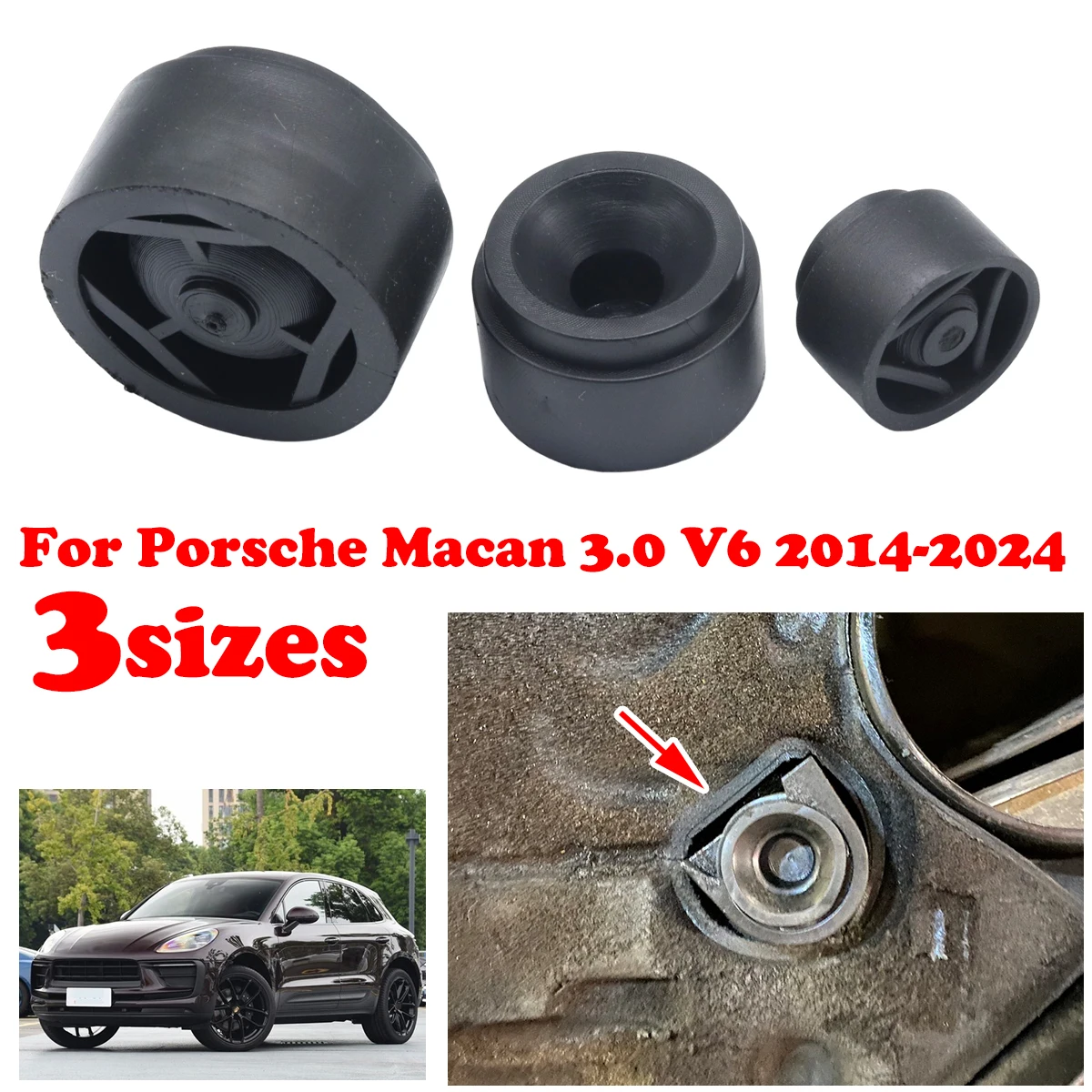 3Size Car Engine Cover Rubber Mounting For Panamera Turbo Porsche Macan Clip Push-on Connector Grommet Bushing Absorber replace