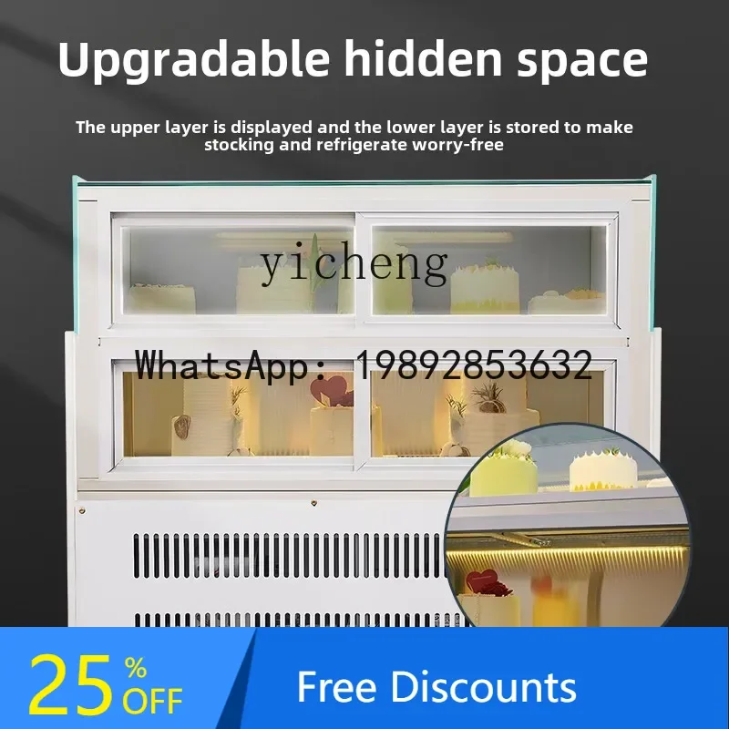 

AB cake cabinet right angle boundless west point display cabinet air-cooled dessert fresh-keeping cabinet single layer