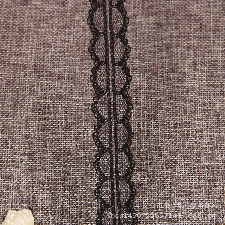 Purple Open Flower Applique Lace Fabric Red Ribbon Sewing Diy Embroide Clothing Wedding Dress Woman Cloth Accessories Handmade