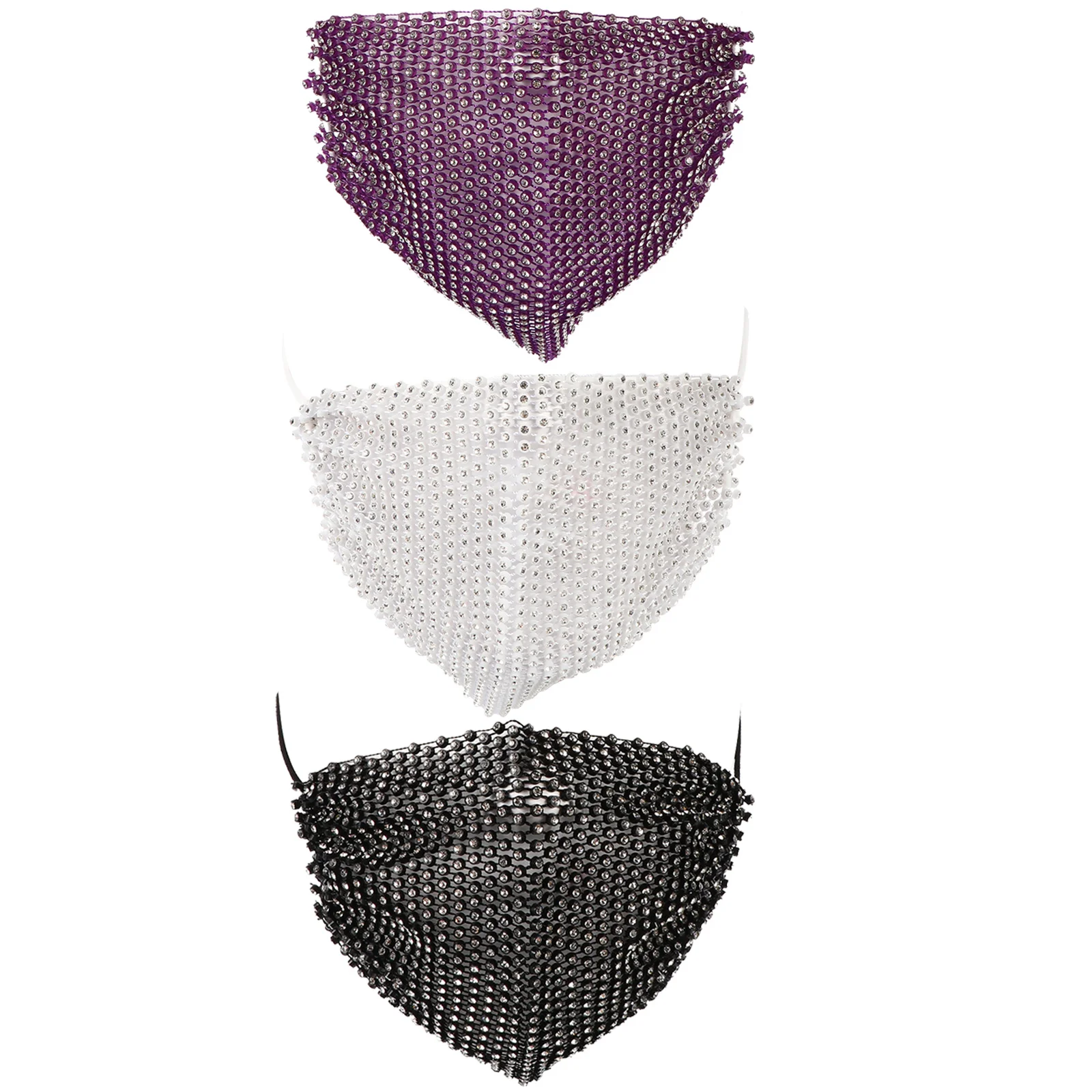 

3pcs Rhinestone Decorated Natural Quality Abs Plastic Smooth Tentacles Comfortable Elastic Design For Masquerade Balls Mardi