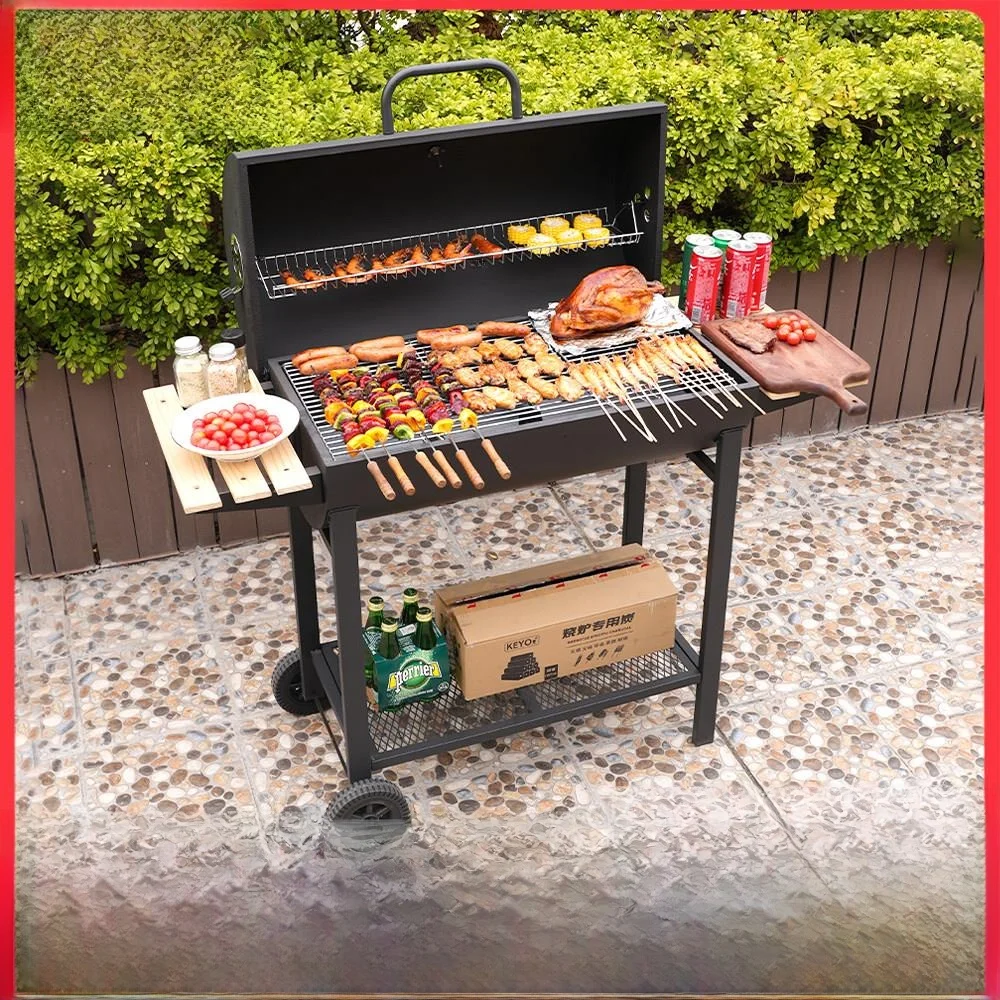 

Утолщенный большой мангал для барбекю на углях для улицы, дома, двора, виллы, в американском стиле, для жарки бараньих ног
