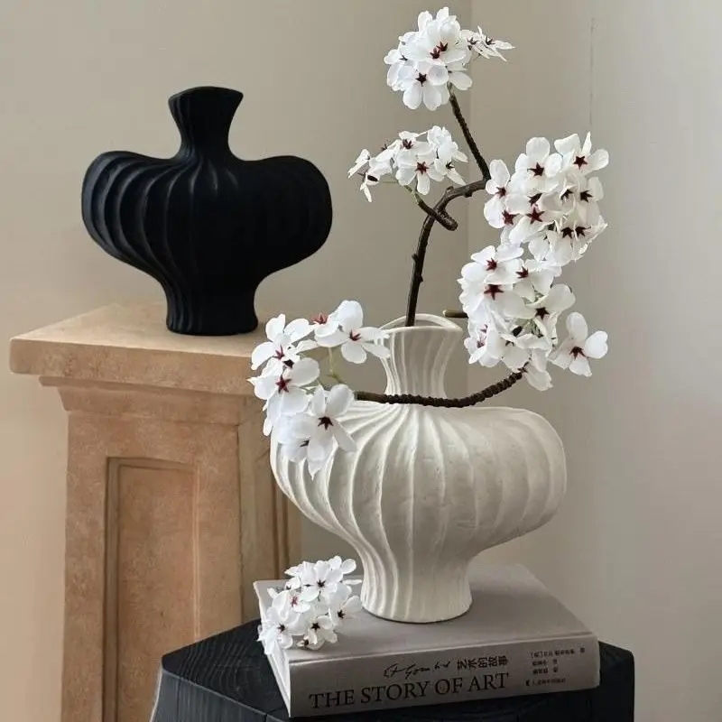 Художественная керамическая ваза, элитный орнамент для гостиной, цветочная композиция, ваби, песчаный ветер, гидропоника, цветы, ниша для проживания в семье