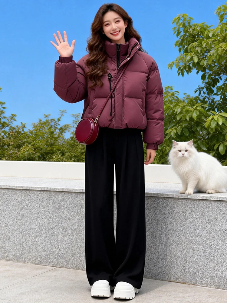 Thiened Fce Warm ort down Jaet Feminino Inverno Novo Sle Desgaste Diário Longo Casaco de Algodão Sve Coreano Sle Loose Fit