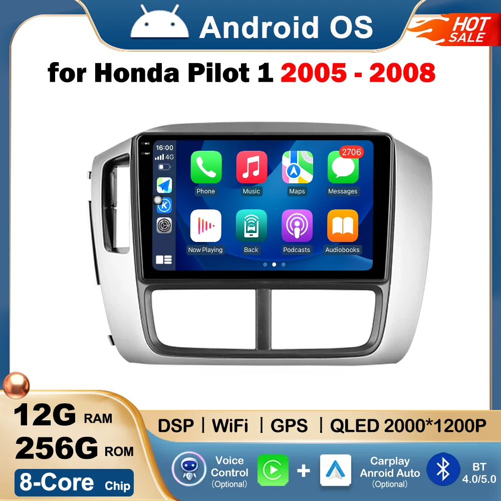 

Android Auto for Honda Pilot 1 2005 - 2008 Car Multimedia Player DSP Stereo Wireless Carplay Autoradio Wifi No 2Din Accessories