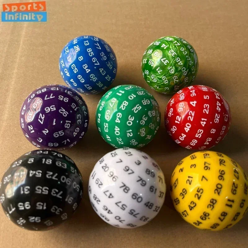 

1pcs 100 Faces Round Ball Multicolor Digital Dice for DND TRPG RPG Cthulhu Gaming Running Table Board Games D100 Number Dice