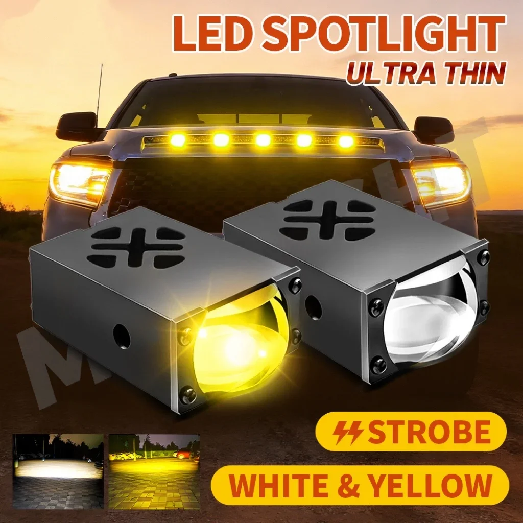 

Светодиодная рабочая фара HAOLIDE 2,5 дюйма, двухцветная (3500K+6000K), с функцией стробоскопа, для внедорожников и SUV, 12В/24В, IP68