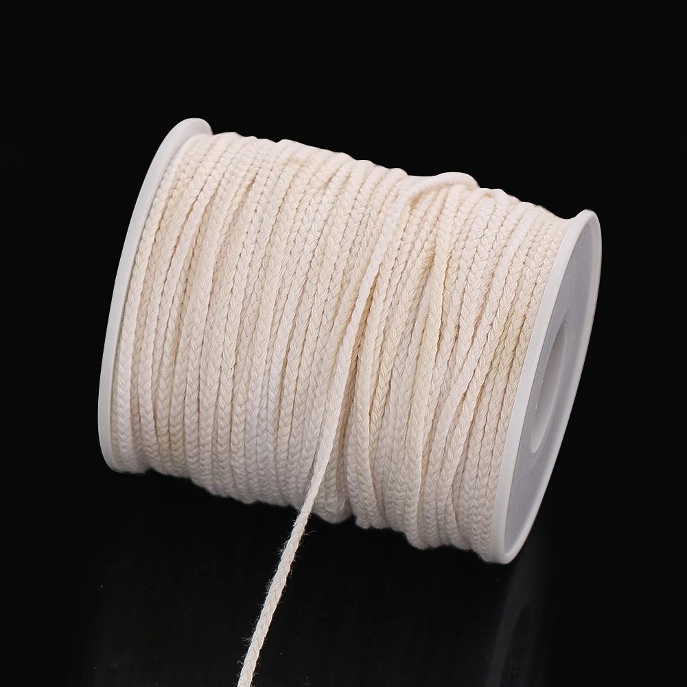 61m 24-Strand Cotton Candle Wick Cord DIY Braided Candle Making Supply for Handmade Aromatherapy Wax Craft Projects Home Decor