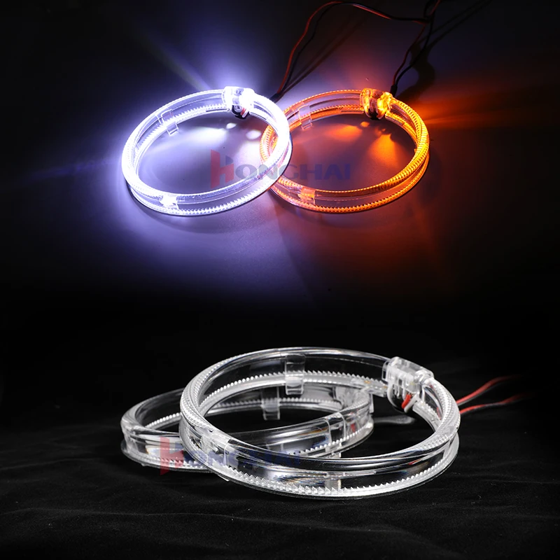 

2Pcs 2.5inch 3inchLED Car Angel Eyes Halo Ring Lights Auto DRL Headlight DRL 80mm 95mm Driving Lamp White Yellow LED Signal Lamp