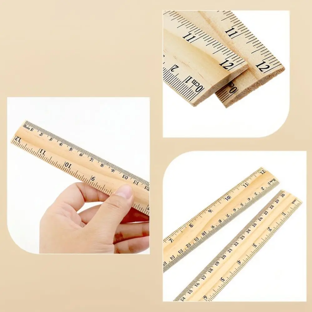 Portable Wooden Ruler 30cm Straight Measuring Tool For For Xingweiqiang Student Desk Office Stationery Drafting Equipment