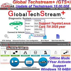 2025 Cars GTS+ Global Techstream+ 2025.04.001 One Year for Toyota/Lexus Update of Techstream V18 Diagnostic work with J2534