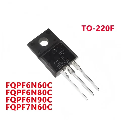 10/PCS New FQPF6N60C 6N60C FQPF6N80C 6N80C FQPF6N90C 6N90C FQPF7N60C 7N60C TO-220F Field effect tube In Stock