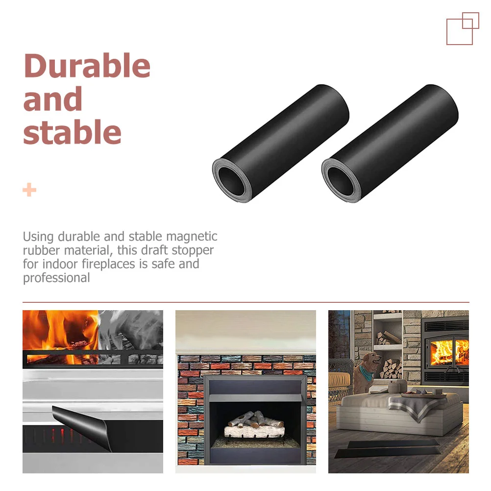 2 Pcs Magnetic Fireplace Screens Air Stopper Block Cover Outdoor Blocker Indoor Rubber Draft Stoppers Vent