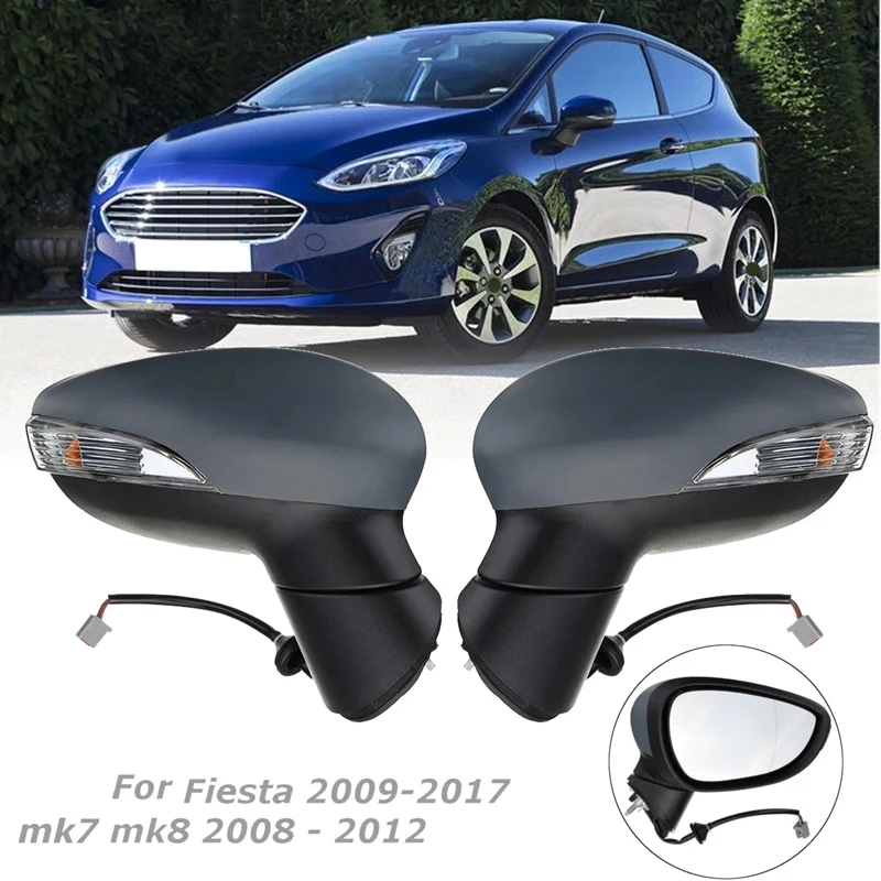 Wskaźnik lusterko zewnętrzne samochodu ręczne składane lusterko do Ford Fiesta 2009-2017 MK7 MK8 2008-2012