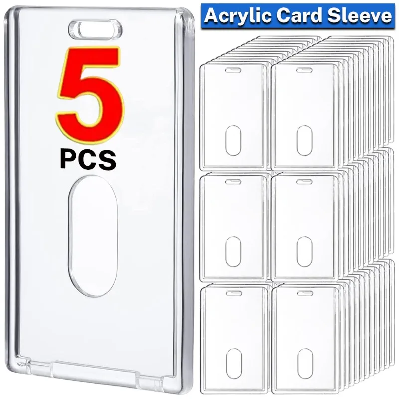 Acrylic Transparent Bank Credit Card Holders High Quality Badge Holder Crystal Card Business ID Holders Plastic Without Lanyard