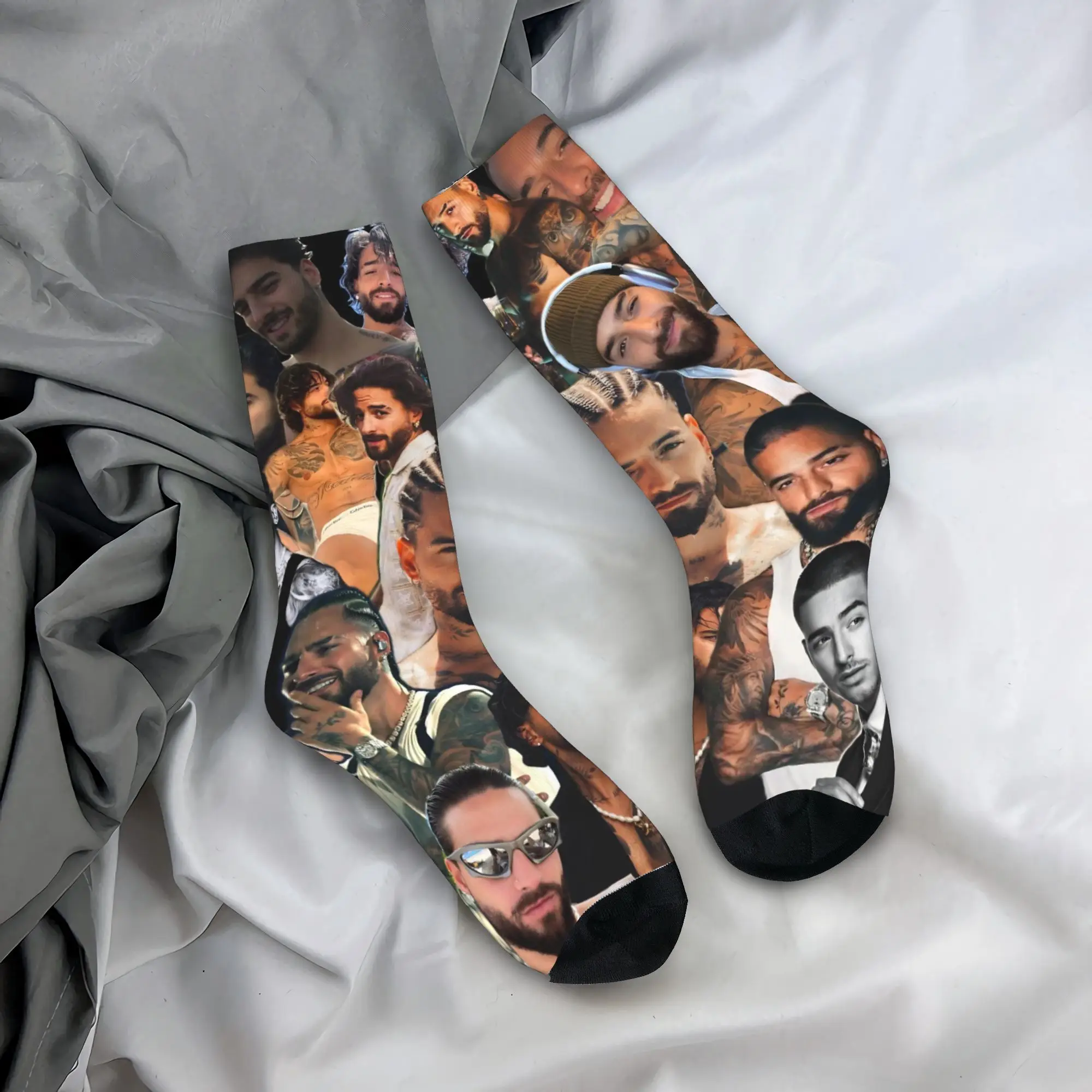 Maluma Rapper Socks  Design Stockings Anti Slip Couple Socks Soft Winter Leisure Climbing Socks