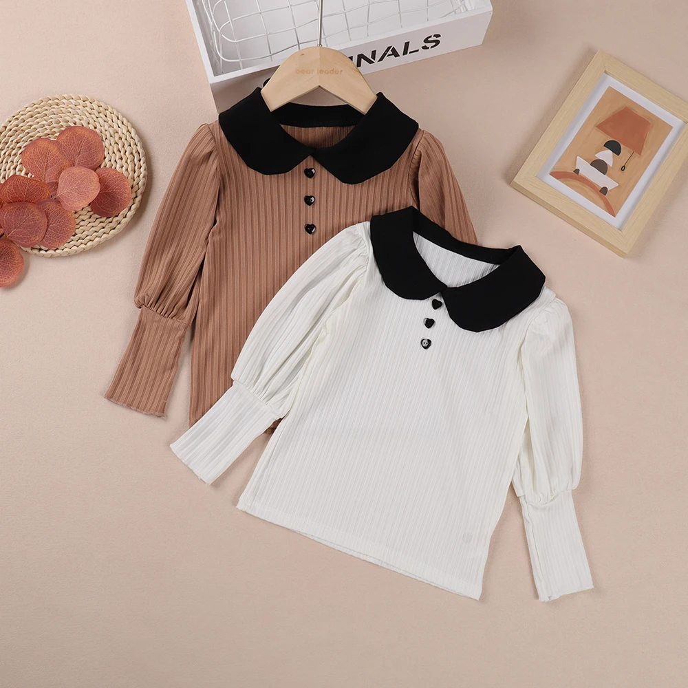 Bear Leader Solid Children Long Sleeve Shirt Bottoming Sweater Children Wear Autumn Children Tops Casual Boys Girls Sweater