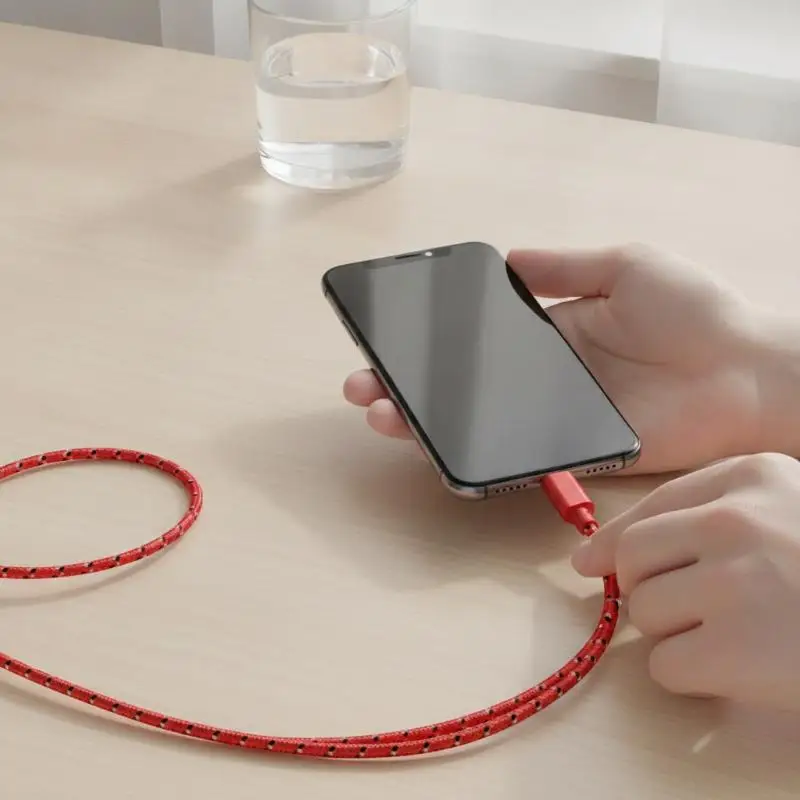 Nylon Braided USB C Cable 1M Fast Charging Sync Data Type C Cord for Outdoor Travel Mobile Phone Charging