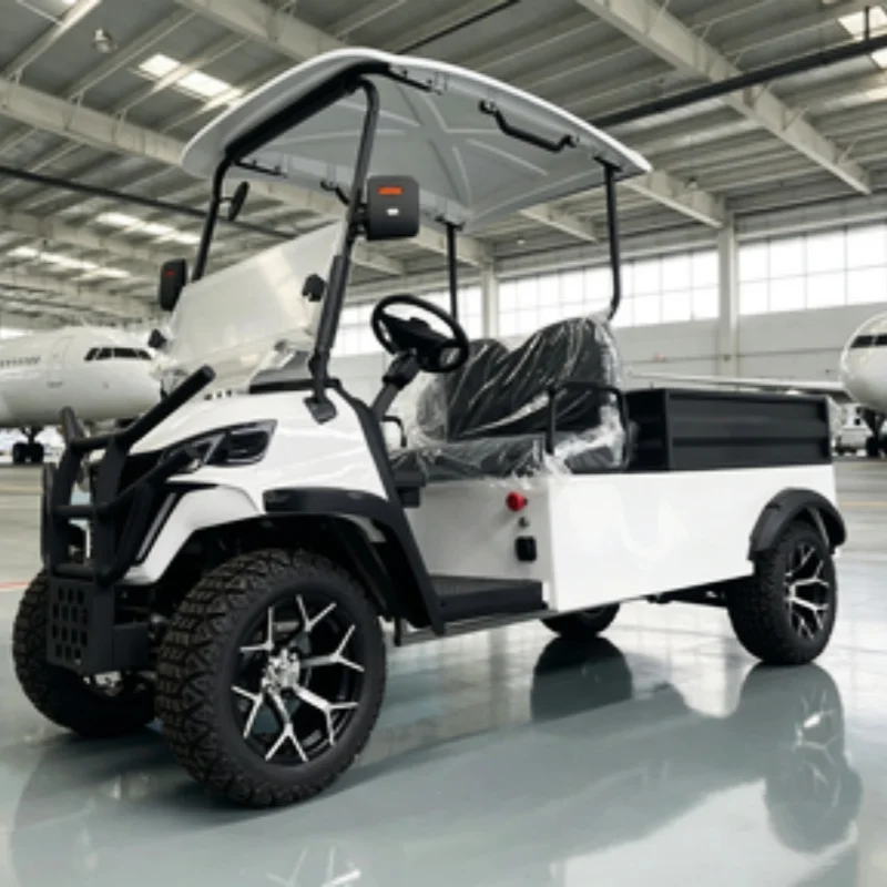 New Design Golf Buggy Legal Electric Golf Cart Custom Street Lithium 72V 2 Seater Cargo Cart Rear Cargo Box Bumper Off Road Tire