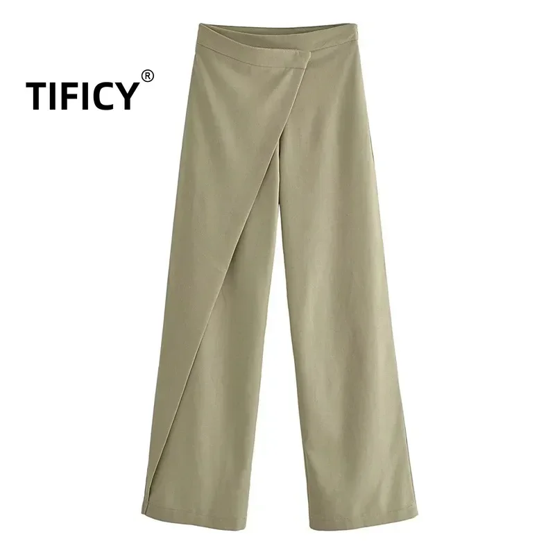 TIFICY Summer Pant New Women's Fashion Casual Versatile Linen Blended Wrapped Pants 여성의류 Trousers  Pantalones Mujer