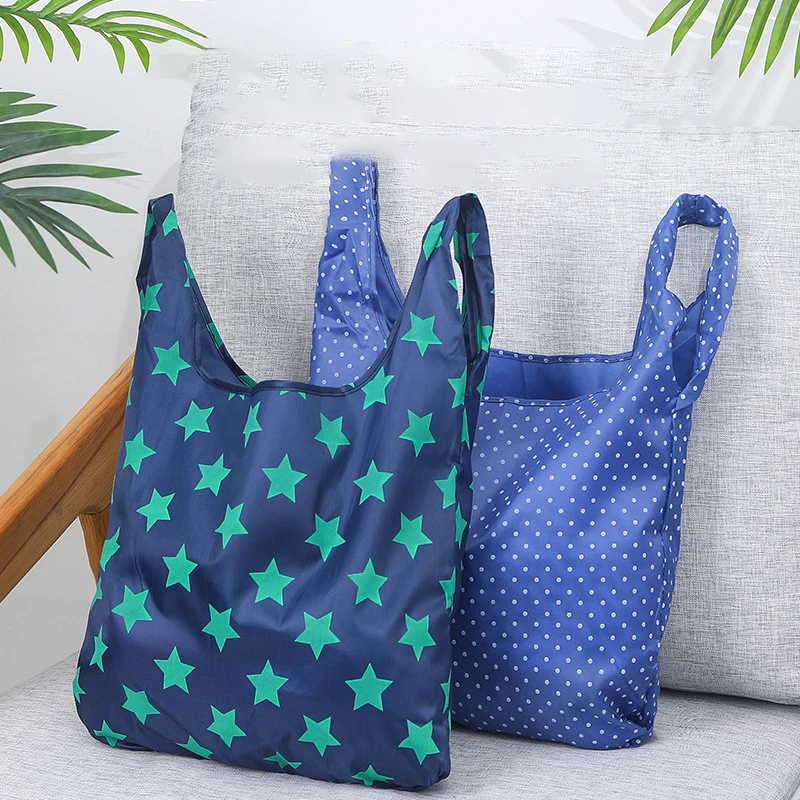 Women Shopping Bags Hot Creative Environmental Storage Bag Fashion Printing Foldable Green Tote Folding Pouch Handbags Storage