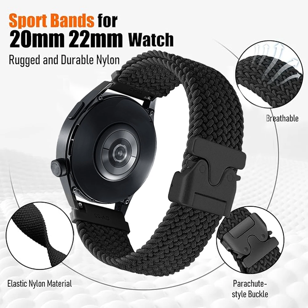 Für Amazfit Bip Max Bip6 5 UNITY Bip3 U S Pro 20mm 22mm Nylon-Fallschirm-Uhrenarmband für Amazfit Balance 2/Cheetah 2 Sportarmband – Detail 9