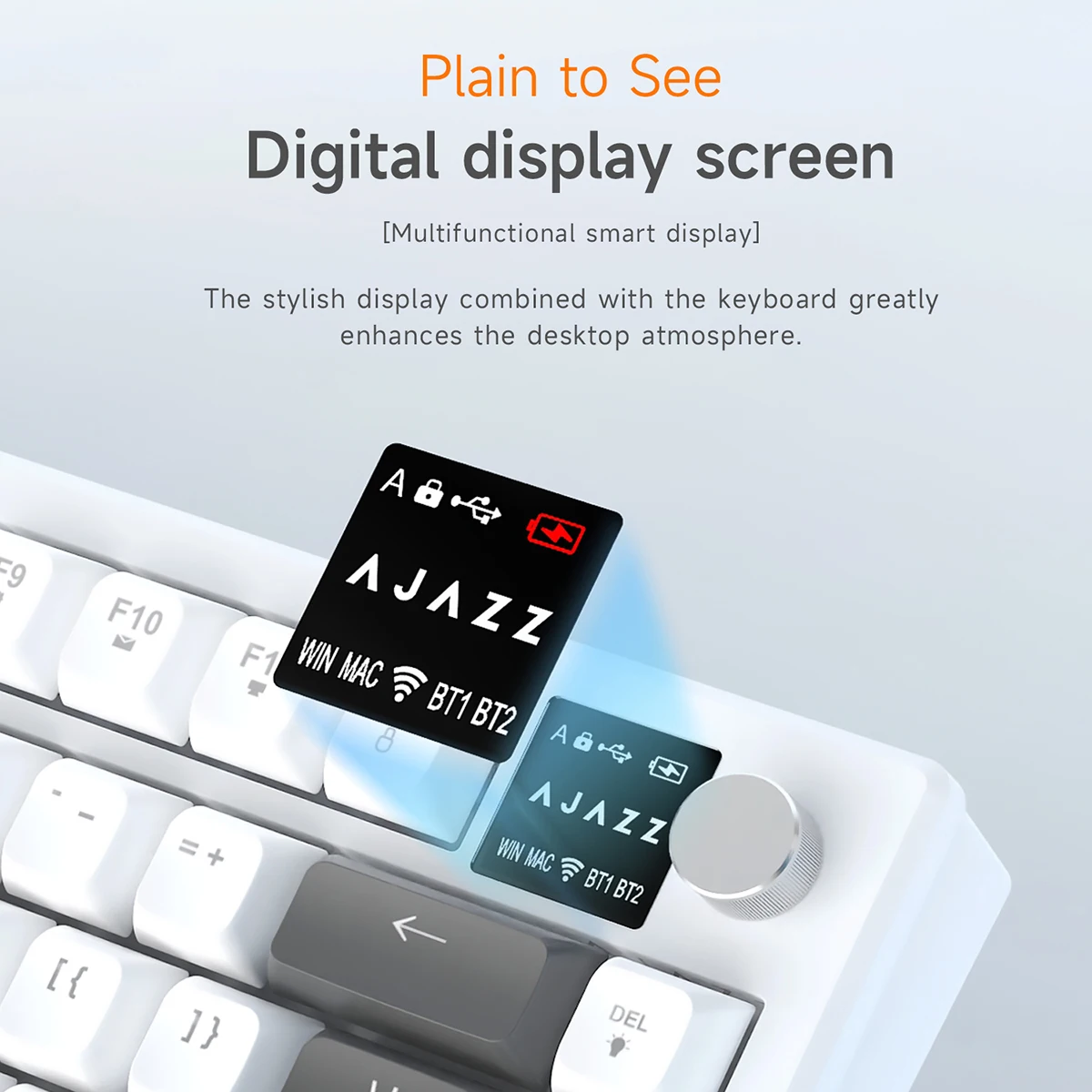 AJAZZ AF82 Office Low Profile Keyboard RGB Wired/Wireless Gaming Keyboard 75% Layout 82 keys 4000mAh Battery for Win/Mac image 6