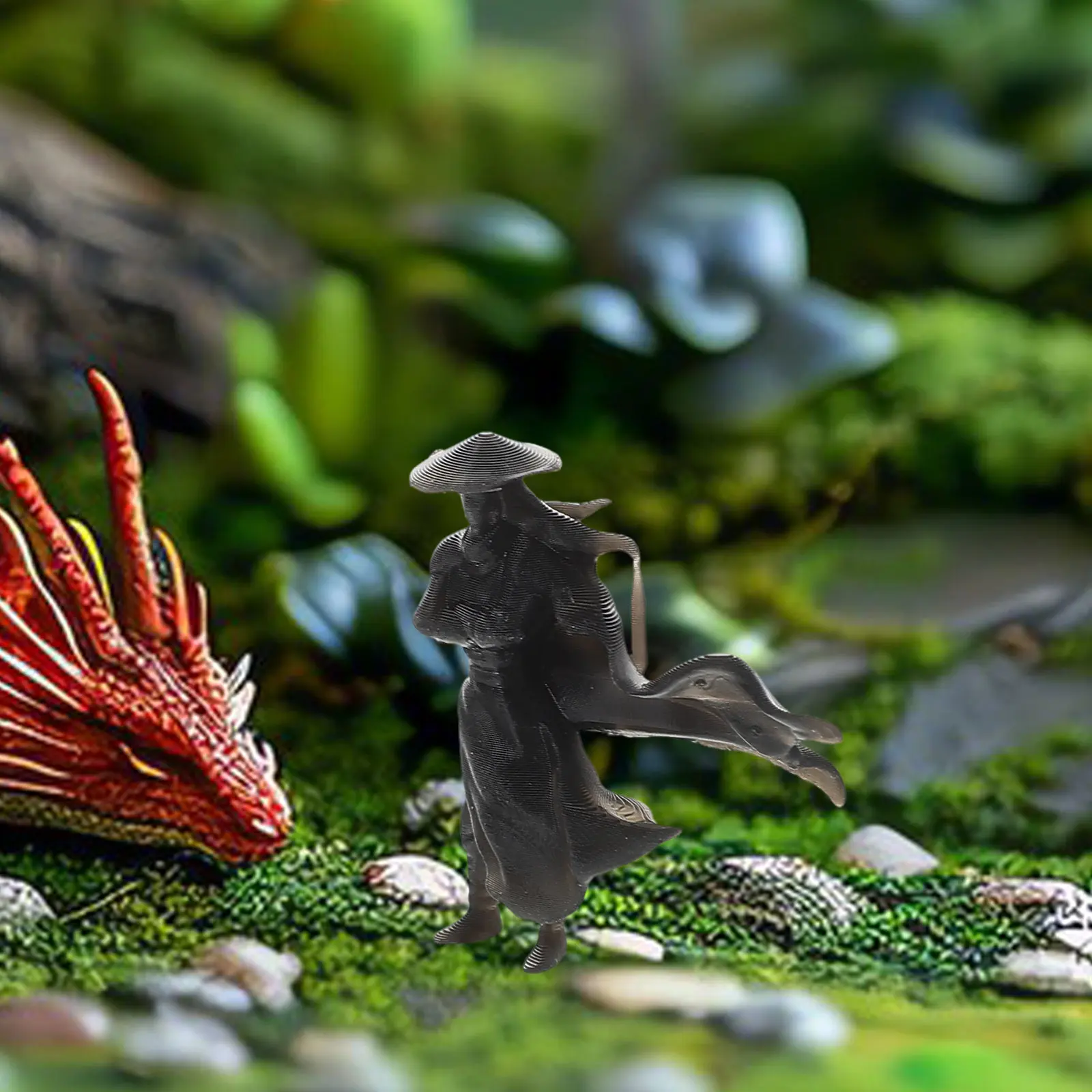 Resin Micro Landscape Statue Miniature Figure Unique Desktop Office Decor Decorative Sculpture Mini Garden Shelf Ornament