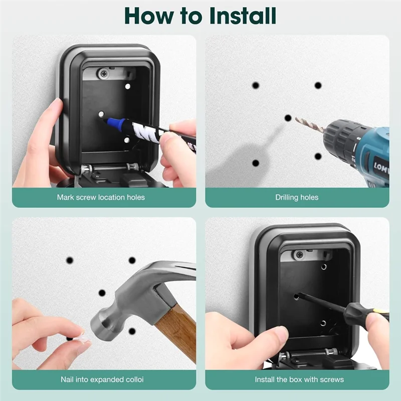 [NEW A09R!】 PIN Code& APP Controlled Electronic Smart Key Lock Box With Bluetooth Type For Airbnb-Real Estate Agent Office