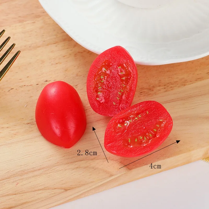 Gemüse Künstliche Kirsche Tomaten Lebensmittel Modell Dekorative Requisiten Gefälschte Realistische Lebensechte Simulation Obst Wohnkultur 10 teil/los – Detail 8