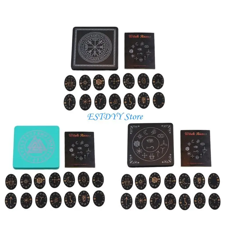 بطاقة رون G6DE للتأملات والتنبؤات بطاقة رون مصنوعة يدويًا من الخشب رمز محفور لقراءة الطالع والترفيه