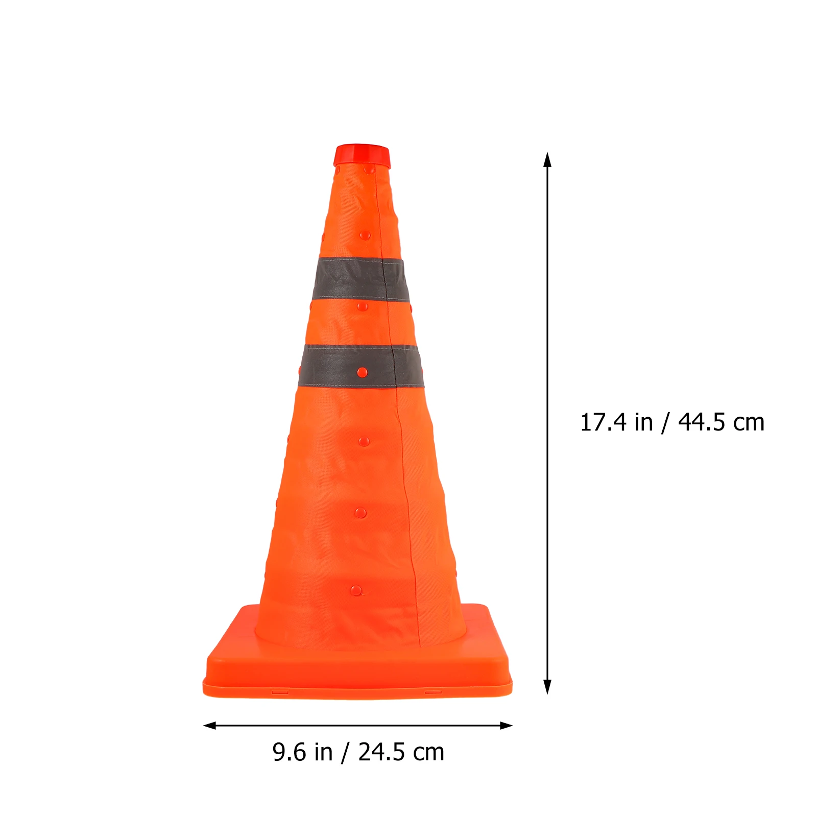 2pcs Extendable Marker Cones 45cm Collapsible Traffic Cone Orange PP Highway Breakdown Parking Reusable