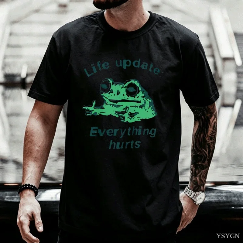 Funny T-Shirt Life Update Men Women Short Sve Tshirt Breathable Round Ne Graph Tees Streetwear Clothes 2026 New Model Short-slee