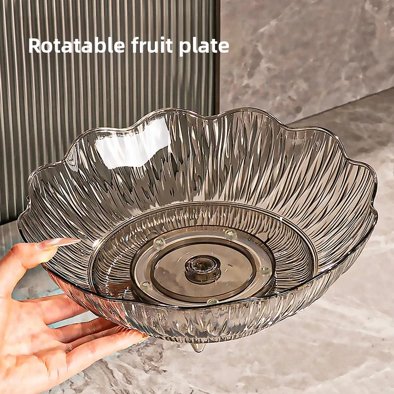 RotatePETMaterial fruit plate snack plate chinese style daily dining kitchen fruit plate for homesimple fruit snack plate