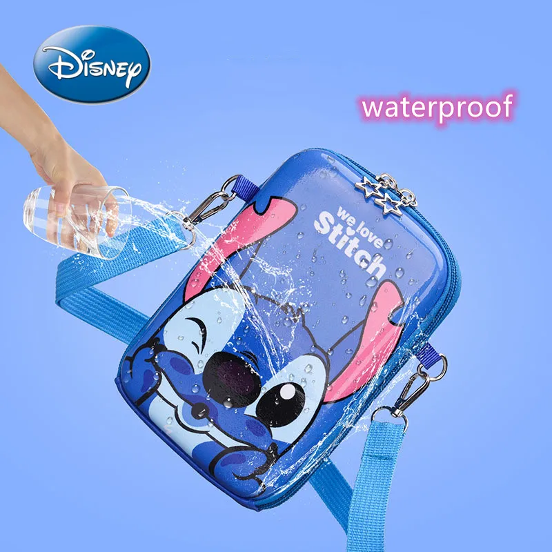 Disney Stitch Children Waterproof Backpack Cartoon Shoulder Bag Mickey Minnie Mouse Baby Boy Girl Kindergarten Primary Coin Bag