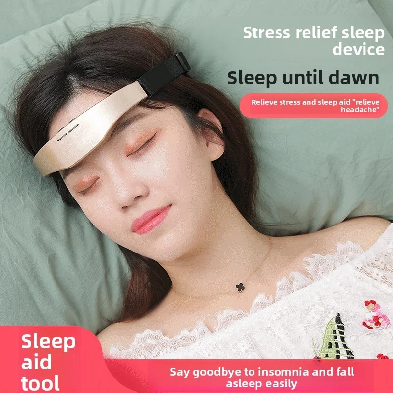 Smart Head Massager Sleep Aid Device, Electric Brain Relax Massage Instrument for Insomnia Relief Improve Sleeping Quality