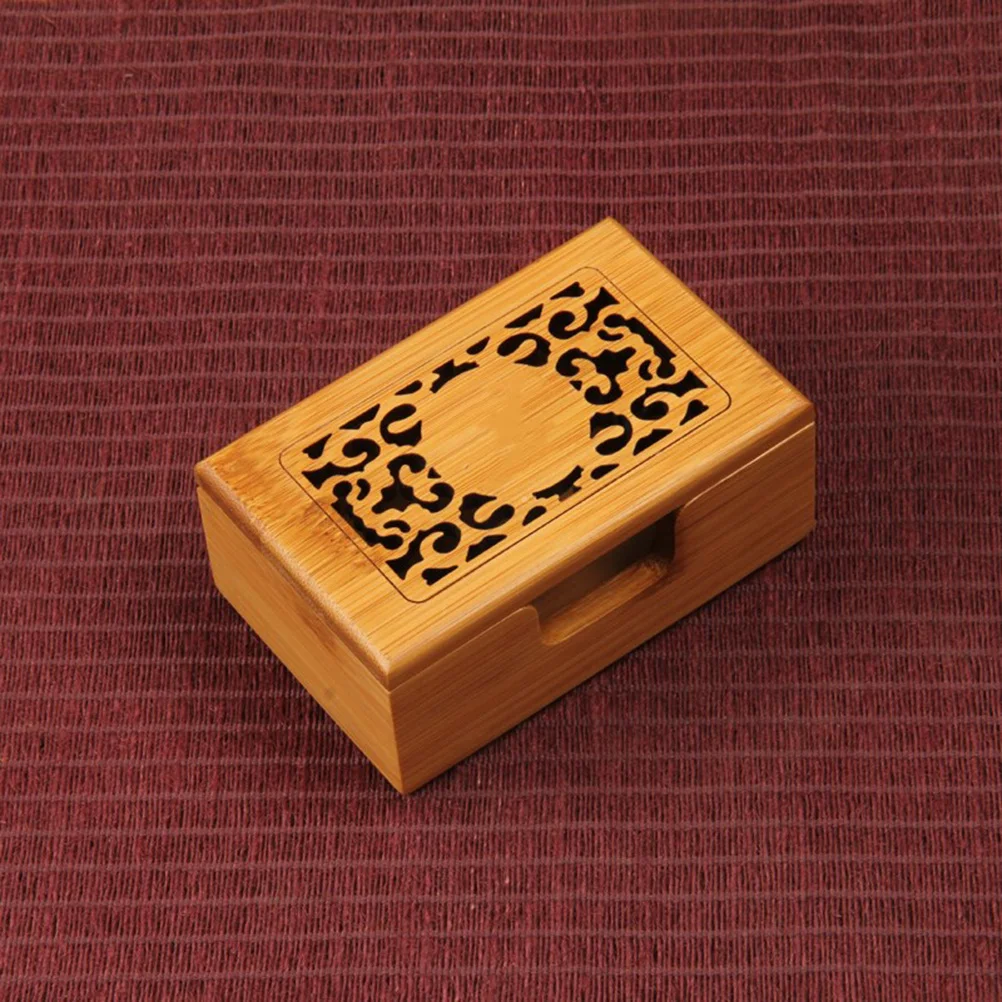 1 pçs caixa de armazenamento de nome eco-friendly bambu caso de negócios minimalista suporte de mesa para escritório escola hospital cartão organização